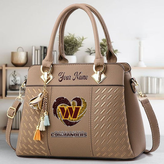 LIMITED EDITION - NEW CUSTOMIZED NFL12 WTC WASHINGTON COMMANDERS ZIP HANDBAG MULTICOLOR
