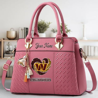 LIMITED EDITION - NEW CUSTOMIZED NFL12 WTC WASHINGTON COMMANDERS ZIP HANDBAG MULTICOLOR