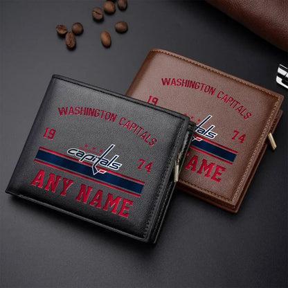 LIMITED EDITION - NEW CUSTOMIZED NHL10 WCP WASHINGTON CAPITALS LEATHER WALLET