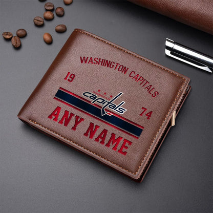 LIMITED EDITION - NEW CUSTOMIZED NHL10 WCP WASHINGTON CAPITALS LEATHER WALLET