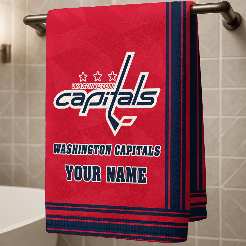 LIMITED EDITION - NEW CUSTOMIZED NHL10 WCP WASHINGTON CAPITALS BEACH & BATH TOWEL