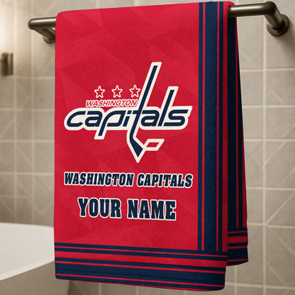 LIMITED EDITION - NEW CUSTOMIZED NHL10 WCP WASHINGTON CAPITALS BEACH & BATH TOWEL