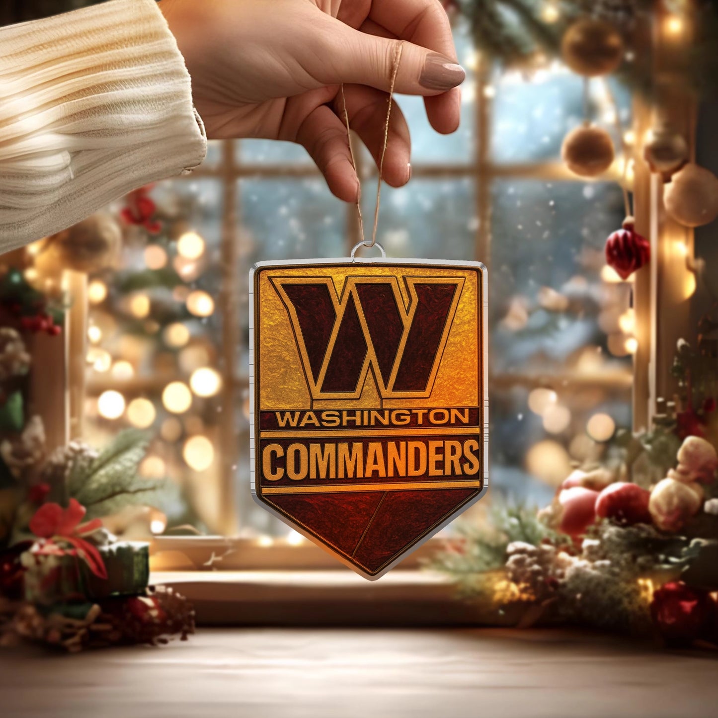 LIMITED EDITION - NEW CUSTOMIZED NFL12 WTC WASHINGTON COMMANDERS ACRYLIC ORNAMENT