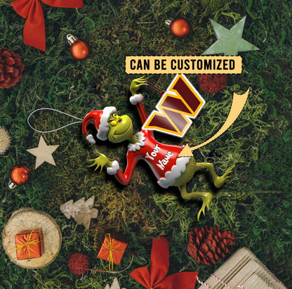 LIMITED EDITION - NEW CUSTOMIZED NFL12 WTC WASHINGTON COMMANDERS THE GRINCH ACRYLIC ORNAMENT