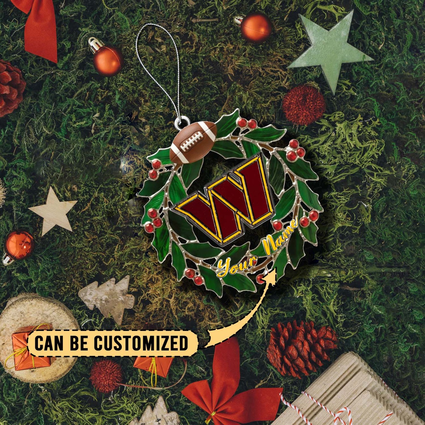 LIMITED EDITION - NEW CUSTOMIZED NFL12 WTC WASHINGTON COMMANDERS ACRYLIC ORNAMENT