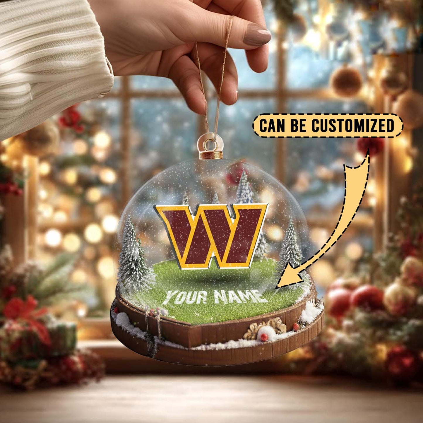 LIMITED EDITION - NEW CUSTOMIZED NFL12 WTC WASHINGTON COMMANDERS ACRYLIC ORNAMENT