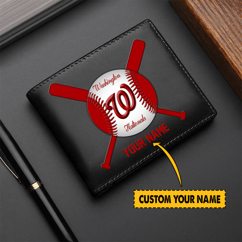 LIMITED EDITION - NEW CUSTOMIZED MLB28 WNS WASHINGTON NATIONALS LEATHER WALLET