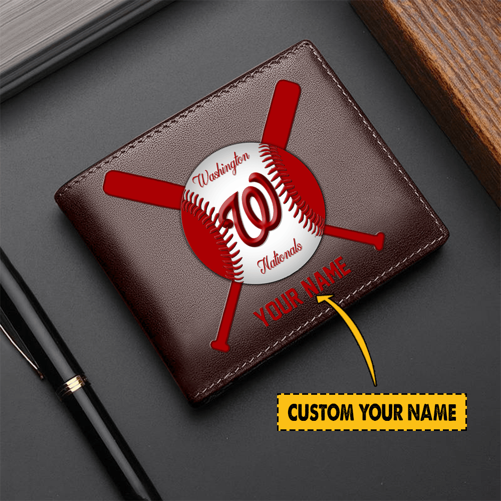 LIMITED EDITION - NEW CUSTOMIZED MLB28 WNS WASHINGTON NATIONALS LEATHER WALLET