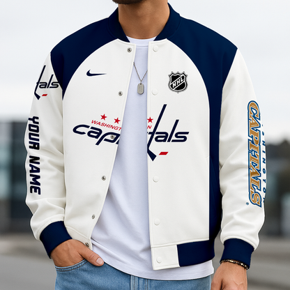 LIMITED EDITION - NEW CUSTOMIZED NHL10 WCP WASHINGTON CAPITALS SATIN VARSITY JACKET & BASEBALL JACKET