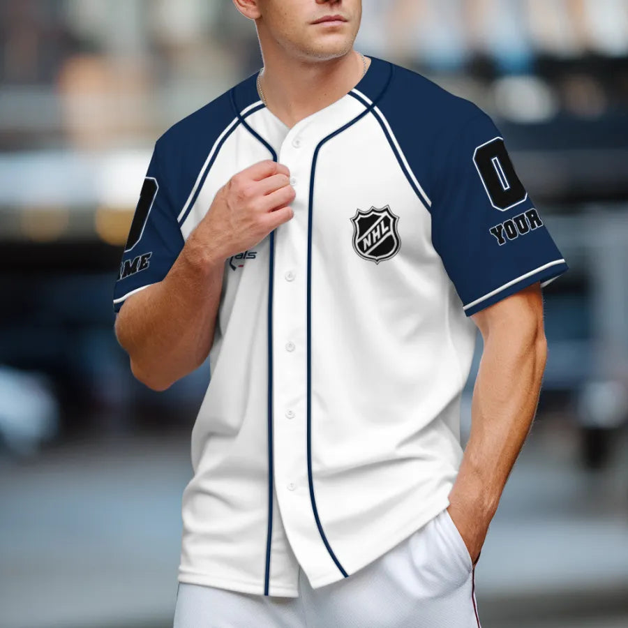 LIMITED EDITION - NEW CUSTOMIZED NHL10 WCP WASHINGTON CAPITALS BASEBALL JERSEY