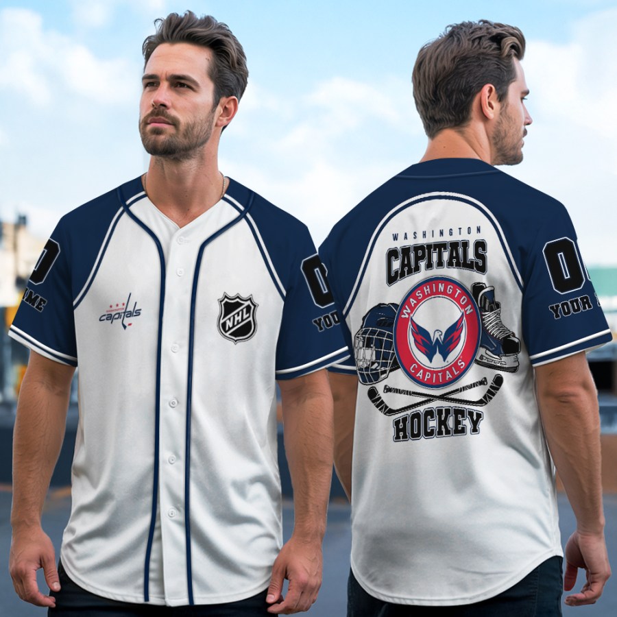 LIMITED EDITION - NEW CUSTOMIZED NHL10 WCP WASHINGTON CAPITALS BASEBALL JERSEY