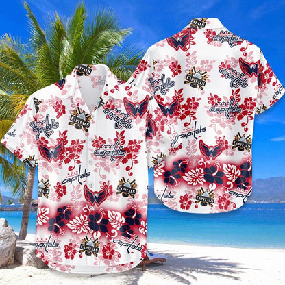 LIMITED EDITION - NEW CUSTOMIZED NHL10 WCP WASHINGTON CAPITALS UNISEX HAWAIIAN SHIRT & SHORTS SET