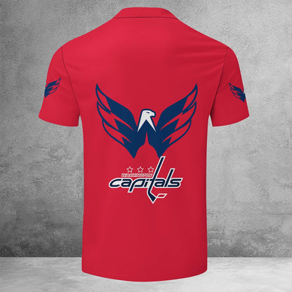LIMITED EDITION - NEW CUSTOMIZED NHL10 WCP WASHINGTON CAPITALS ZIP POLO SHIRT