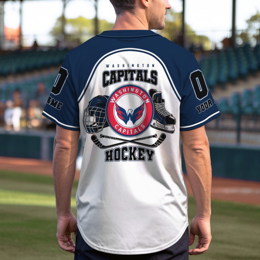 LIMITED EDITION - NEW CUSTOMIZED NHL10 WCP WASHINGTON CAPITALS BASEBALL JERSEY