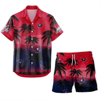 LIMITED EDITION - NEW CUSTOMIZED NHL10 WCP WASHINGTON CAPITALS UNISEX HAWAIIAN SHIRT & SHORTS SET