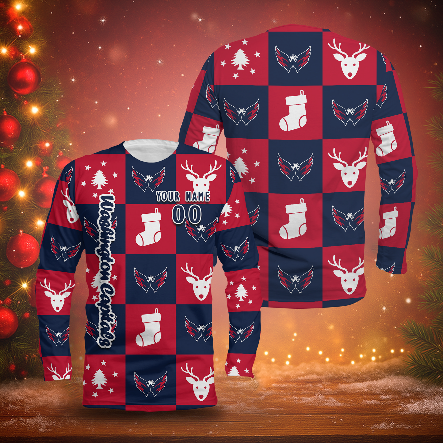 LIMITED EDITION - NEW CUSTOMIZED NHL10 WCP WASHINGTON CAPITALS LONG SLEEVED T-SHIRT