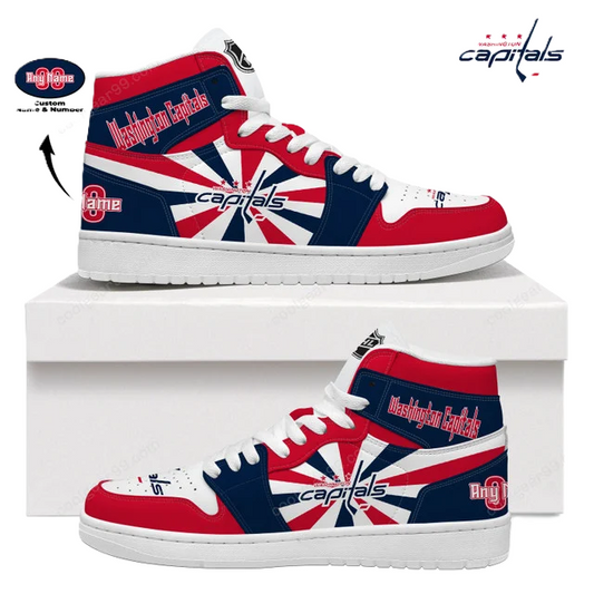 LIMITED EDITION - NEW CUSTOMIZED NHL10 WS CAPITALS AIR JORDAN SNEAKERS