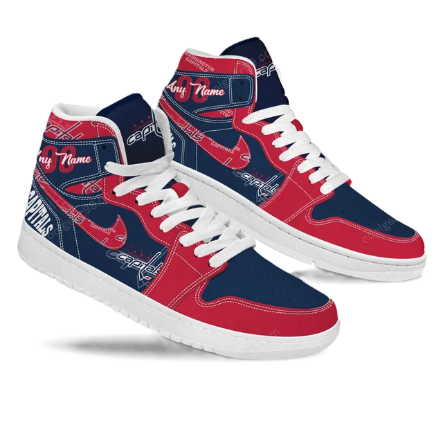 LIMITED EDITION - NEW CUSTOMIZED NHL10 WS CAPITALS AIR JORDAN SNEAKERS