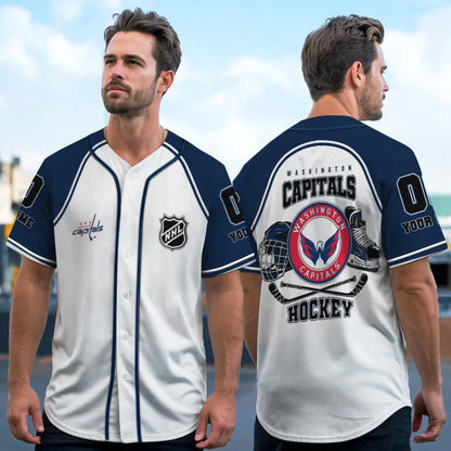 LIMITED EDITION - NEW CUSTOMIZED NHL10 WCP WASHINGTON CAPITALS BASEBALL JERSEY