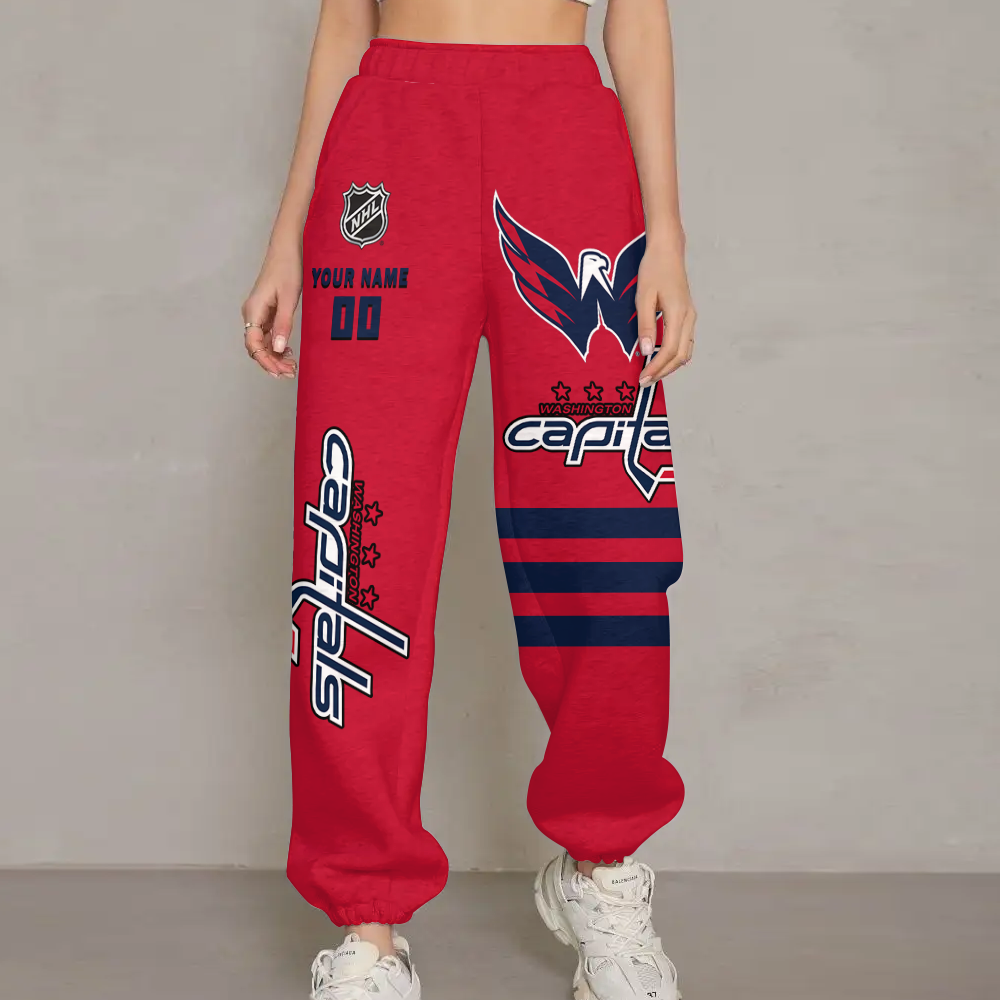 LIMITED EDITION - NEW CUSTOMIZED NHL10 WCP WASHINGTON CAPITALS UNISEX LONG PANTS