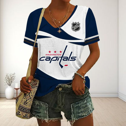 LIMITED EDITION - NEW CUSTOMIZED NHL10 WCP WASHINGTON CAPITALS V-NECK FEMALE SHIRT