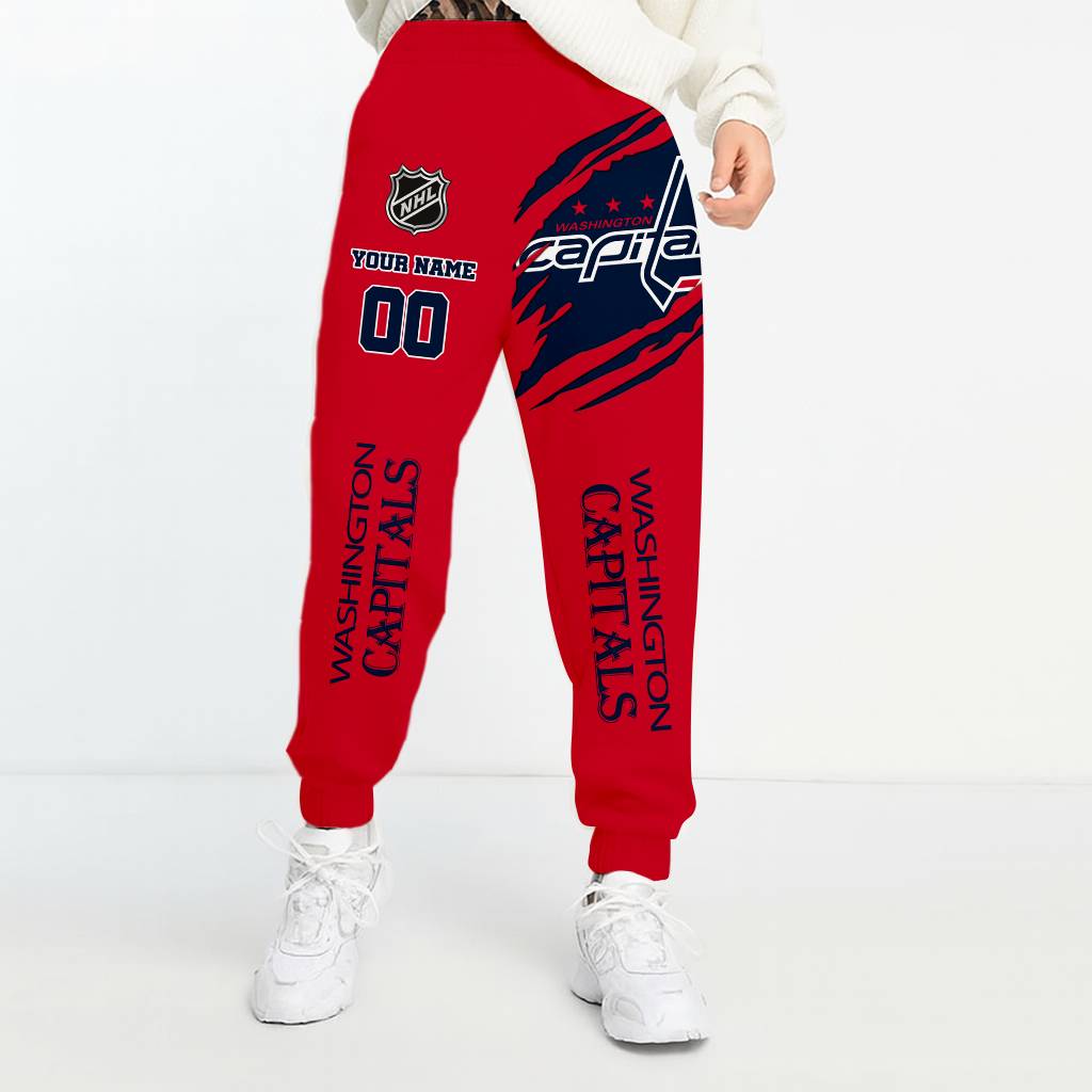 LIMITED EDITION - NEW CUSTOMIZED NHL10 WCP WASHINGTON CAPITALS UNISEX LONG PANTS