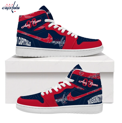 LIMITED EDITION - NEW CUSTOMIZED NHL10 WS CAPITALS AIR JORDAN SNEAKERS