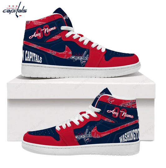 LIMITED EDITION - NEW CUSTOMIZED NHL10 WS CAPITALS AIR JORDAN SNEAKERS