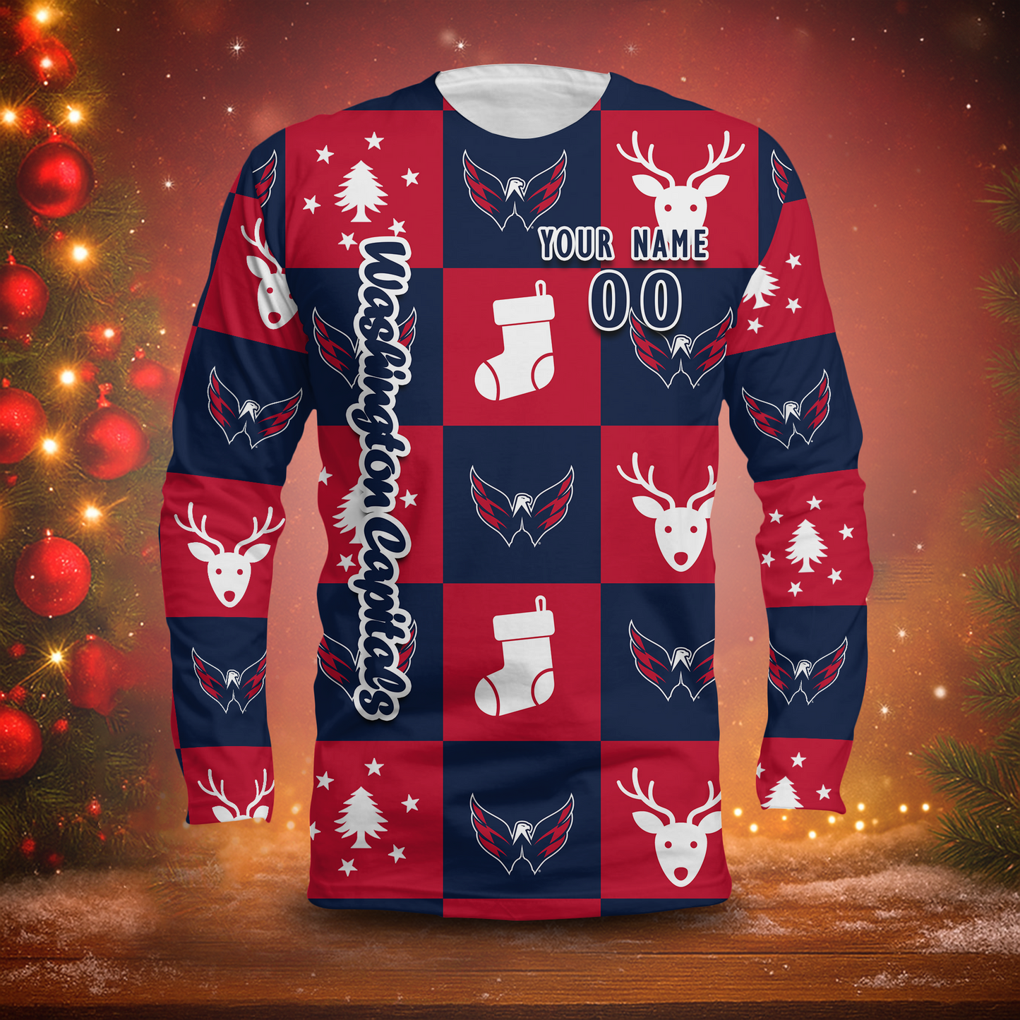 LIMITED EDITION - NEW CUSTOMIZED NHL10 WCP WASHINGTON CAPITALS LONG SLEEVED T-SHIRT