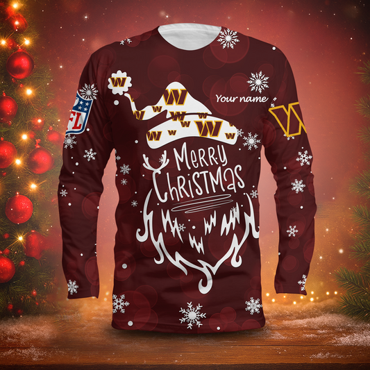 LIMITED EDITION - NEW CUSTOMIZED NFL12 WTC WASHINGTON COMMANDERS LONG SLEEVED T-SHIRT