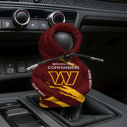 LIMITED EDITION - NEW CUSTOMIZED NFL12 WTC WASHINGTON COMMANDERS CAR HOODIE SHIFT KNOB COVER