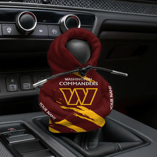 LIMITED EDITION - NEW CUSTOMIZED NFL12 WTC WASHINGTON COMMANDERS CAR HOODIE SHIFT KNOB COVER