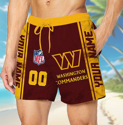 LIMITED EDITION - NEW CUSTOMIZED NFL12 WTC WASHINGTON COMMANDERS UNISEX SHORT PANTS