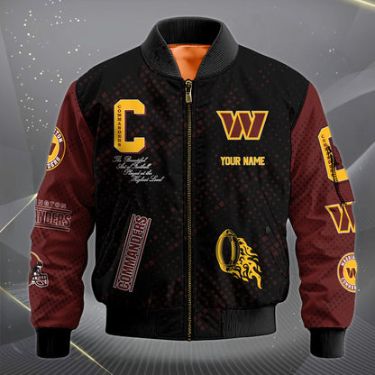LIMITED EDITION - NEW CUSTOMIZED NFL12 WTC WASHINGTON COMMANDERS SATIN VARSITY JACKET & LONG PANTS