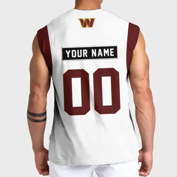 LIMITED EDITION - NEW CUSTOMIZED NFL12 WTC WASHINGTON COMMANDERS TANKTOP & GYM SHIRT