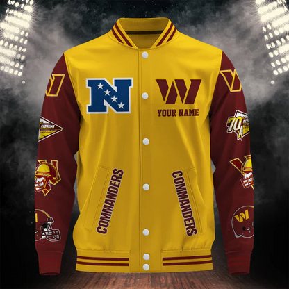 LIMITED EDITION - NEW CUSTOMIZED NFL12 WTC WASHINGTON COMMANDERS BASEBALL JACKET