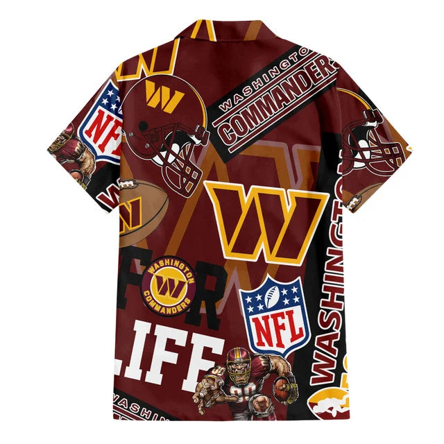 LIMITED EDITION - NEW CUSTOMIZED NFL12 WTC WASHINGTON COMMANDERS UNISEX HAWAIIAN SHIRT & SHORTS SET
