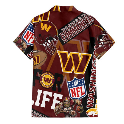 LIMITED EDITION - NEW CUSTOMIZED NFL12 WTC WASHINGTON COMMANDERS UNISEX HAWAIIAN SHIRT & SHORTS SET
