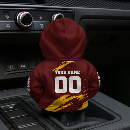 LIMITED EDITION - NEW CUSTOMIZED NFL12 WTC WASHINGTON COMMANDERS CAR HOODIE SHIFT KNOB COVER