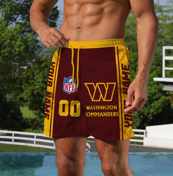 LIMITED EDITION - NEW CUSTOMIZED NFL12 WTC WASHINGTON COMMANDERS UNISEX SHORT PANTS