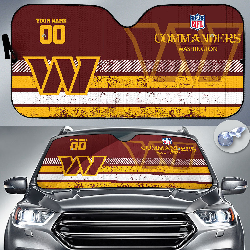LIMITED EDITION - NEW CUSTOMIZED NFL12 WTC WASHINGTON COMMANDERS AUTO WINDSHIELD SHADE