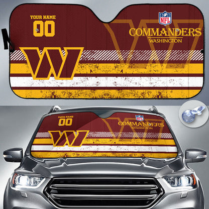 LIMITED EDITION - NEW CUSTOMIZED NFL12 WTC WASHINGTON COMMANDERS AUTO WINDSHIELD SHADE