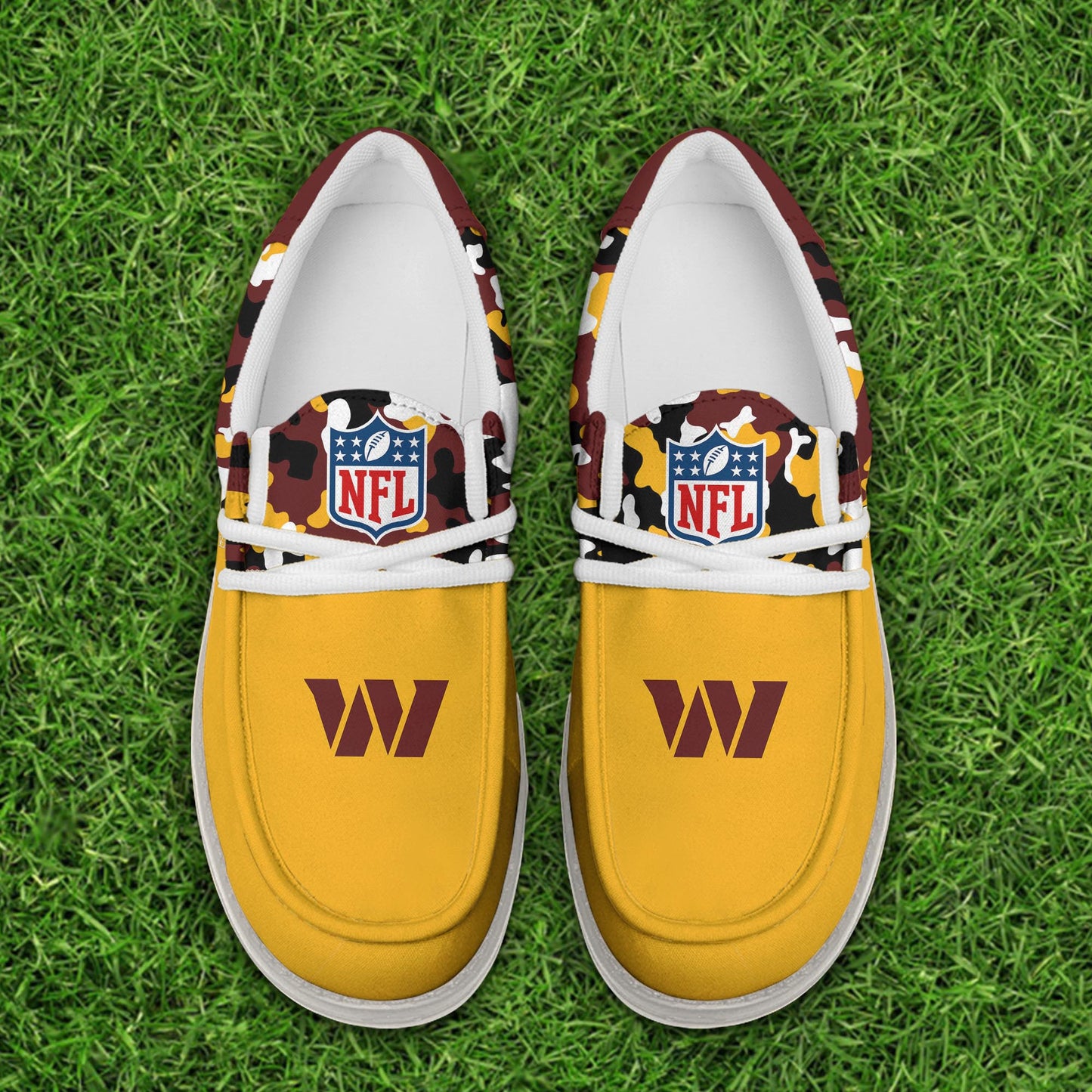 LIMITED EDITION - NEW CUSTOMIZED NFL12 WTC WASHINGTON COMMANDERS LOAFER SHOES