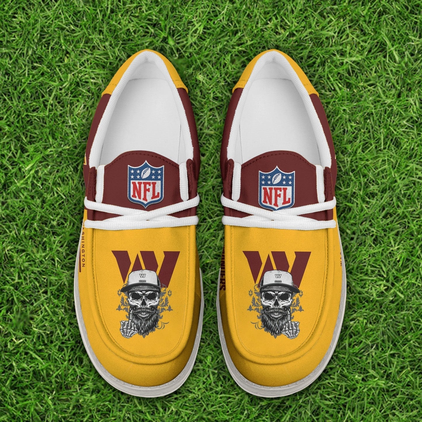 LIMITED EDITION - NEW CUSTOMIZED NFL12 WTC WASHINGTON COMMANDERS LOAFER SHOES