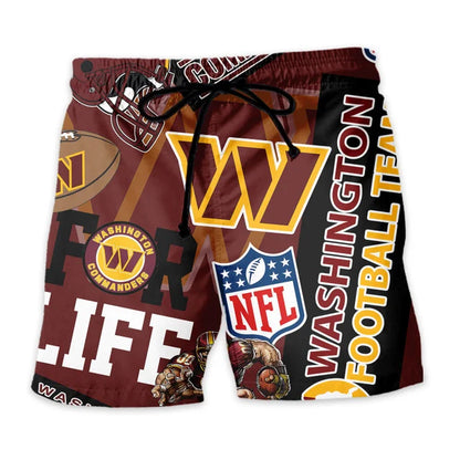 LIMITED EDITION - NEW CUSTOMIZED NFL12 WTC WASHINGTON COMMANDERS UNISEX HAWAIIAN SHIRT & SHORTS SET