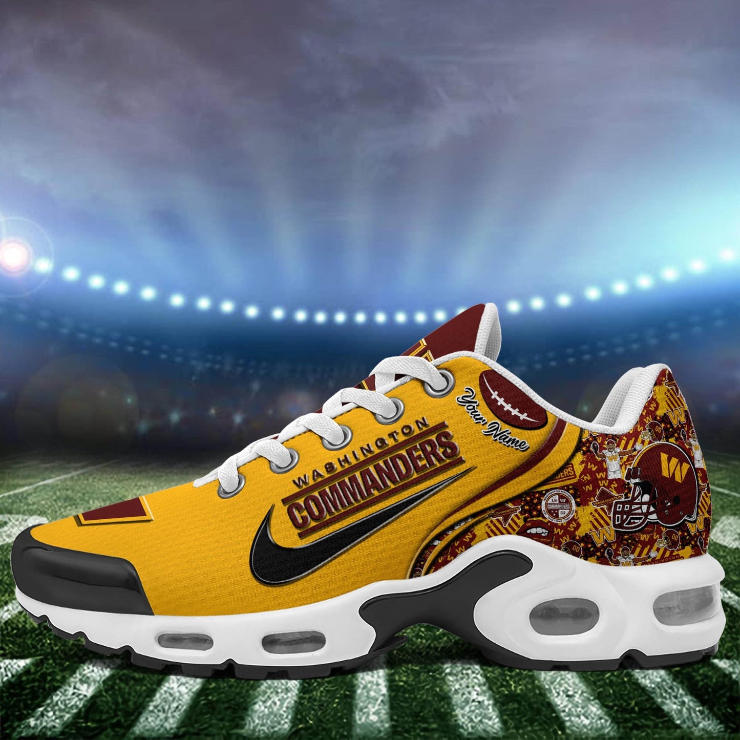 LIMITED EDITION - NEW CUSTOMIZED NFL12 WTC WASHINGTON COMMANDERS UNISEX AIR MAX PLUS SNEAKERS