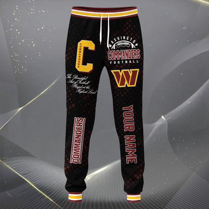 LIMITED EDITION - NEW CUSTOMIZED NFL12 WTC WASHINGTON COMMANDERS SATIN VARSITY JACKET & LONG PANTS