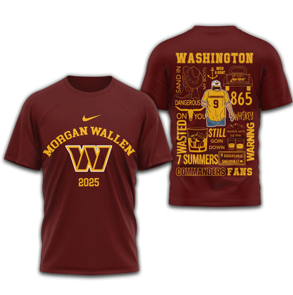 LIMITED EDITION - NEW CUSTOMIZED NFL12 WTC WASHINGTON COMMANDERS T-SHIRT | MULTIPLE COLORS AVAILABLE
