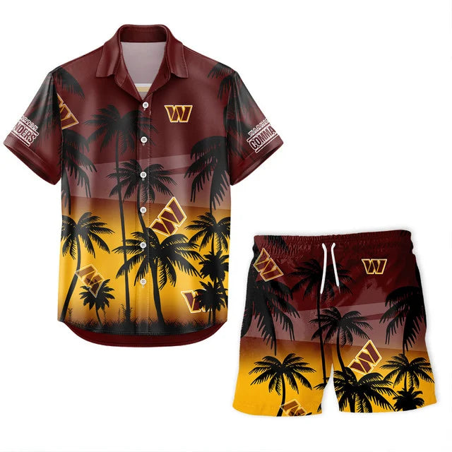 LIMITED EDITION - NEW CUSTOMIZED NFL12 WTC WASHINGTON COMMANDERS UNISEX HAWAIIAN SHIRT & SHORTS SET