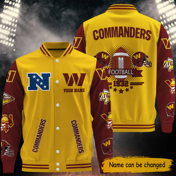 LIMITED EDITION - NEW CUSTOMIZED NFL12 WTC WASHINGTON COMMANDERS BASEBALL JACKET